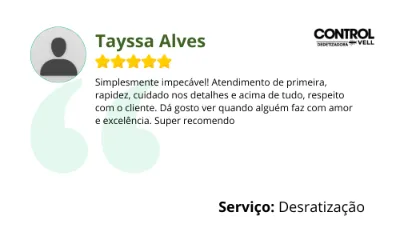 Avaliação de cliente da ControlVell