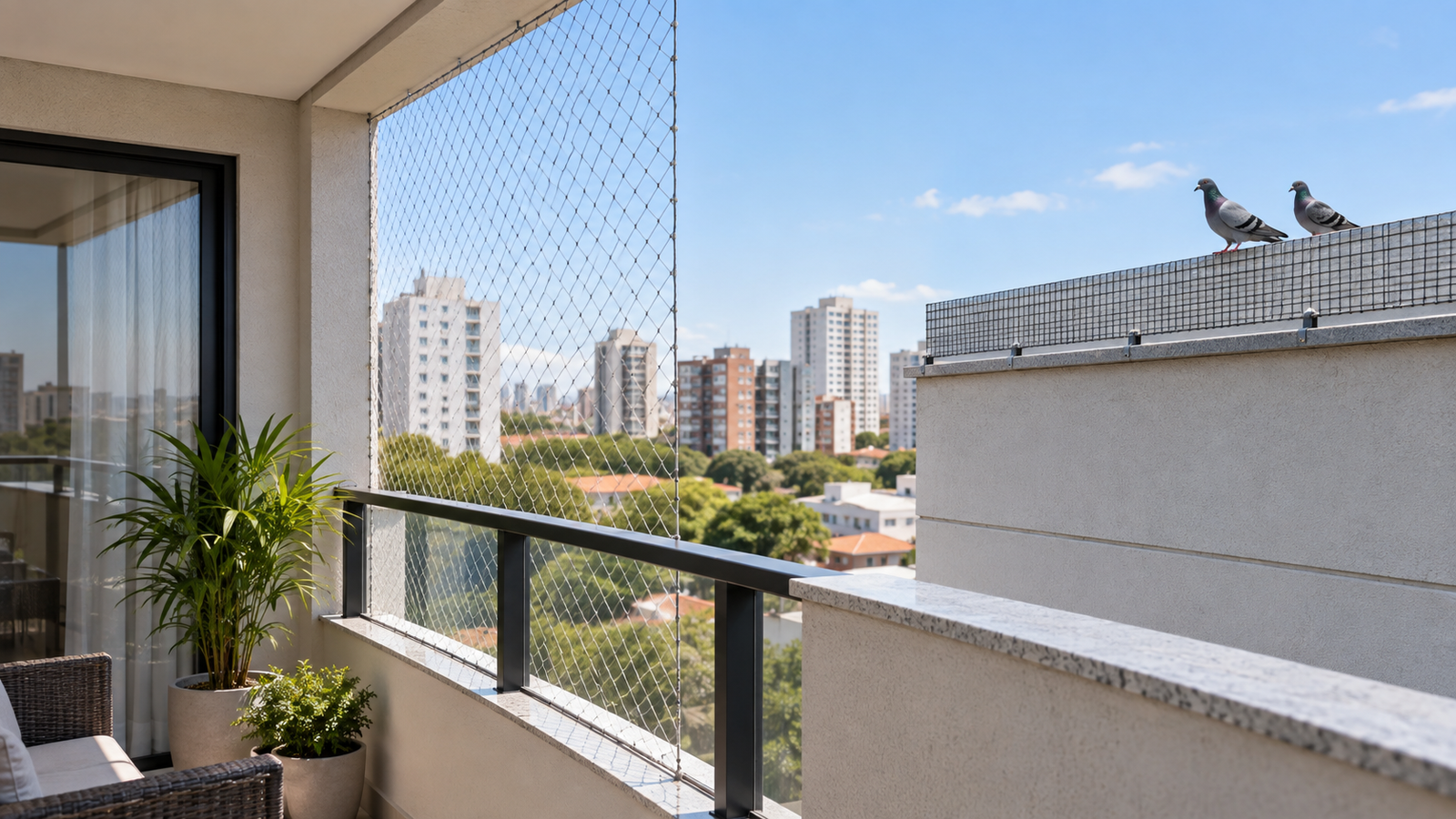 Prevenção de pombos em condomínio
